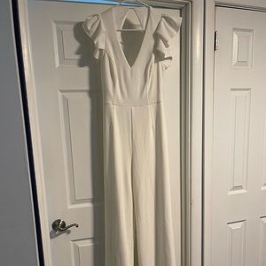 White open back jumpsuit